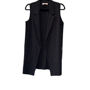 Black Blazer Vest.  Lapel Collar & Tailored Shape PEYTON JENSEN.  S. Evereve